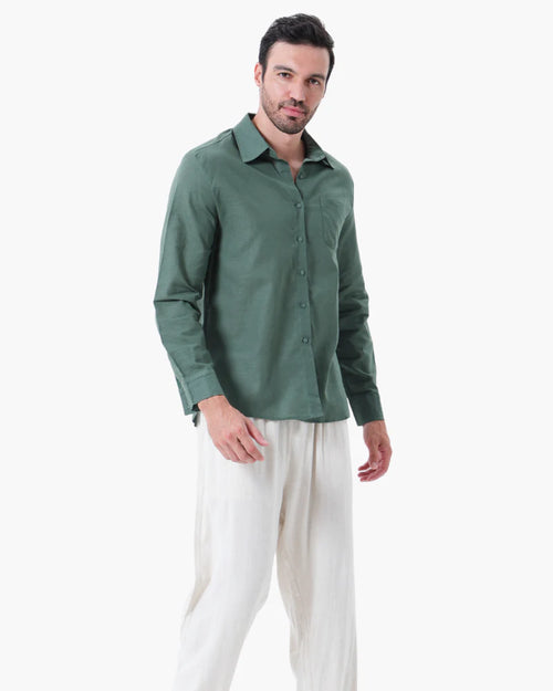 Conjunto de lino Old Money — manga larga
